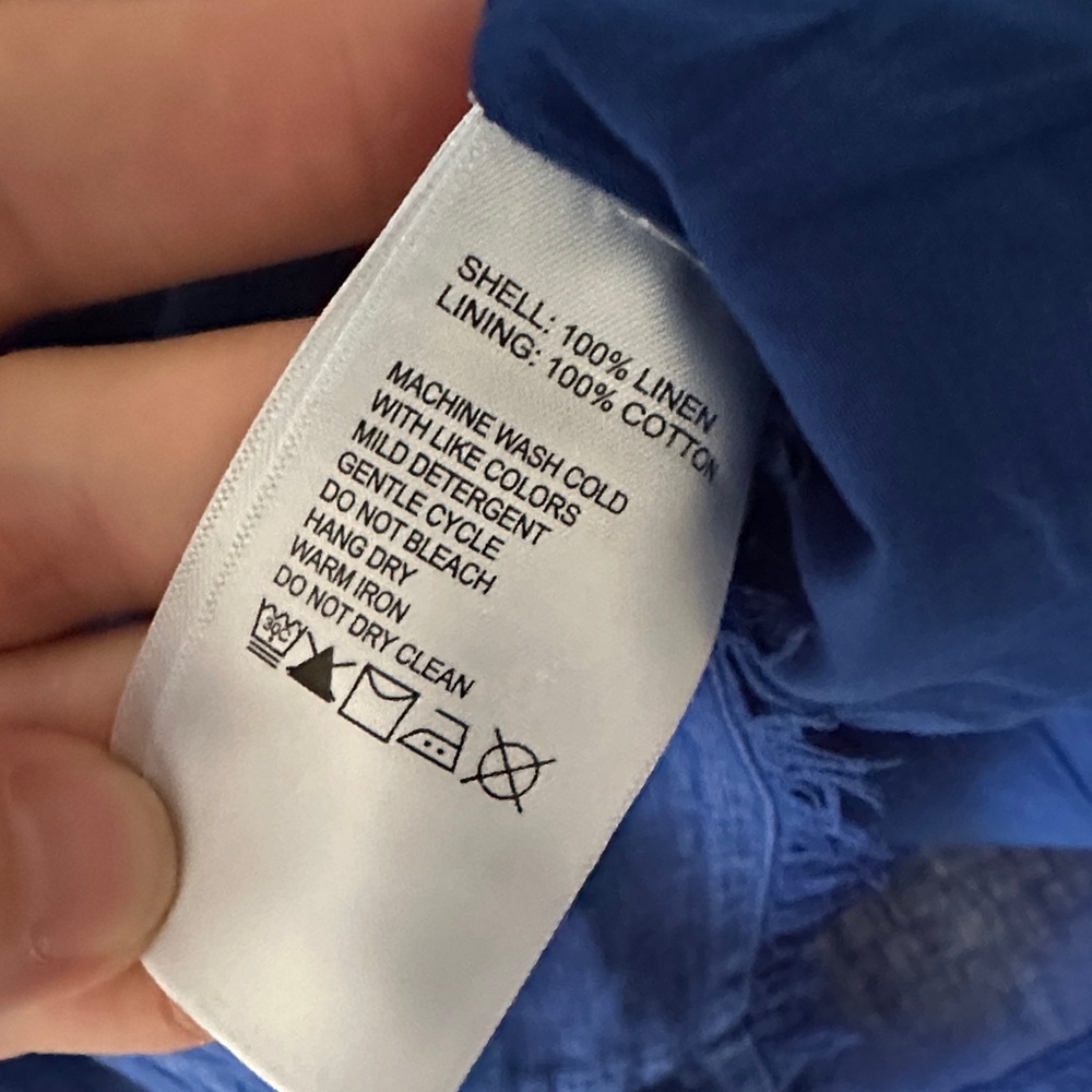Tommy Bahama Blue linen V-Neck Mini Dress - Picture 4 of 4
